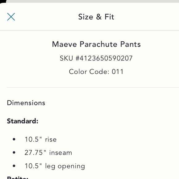 Maeve Chic Satin Creme Parachute Pant - Picture 7 of 13